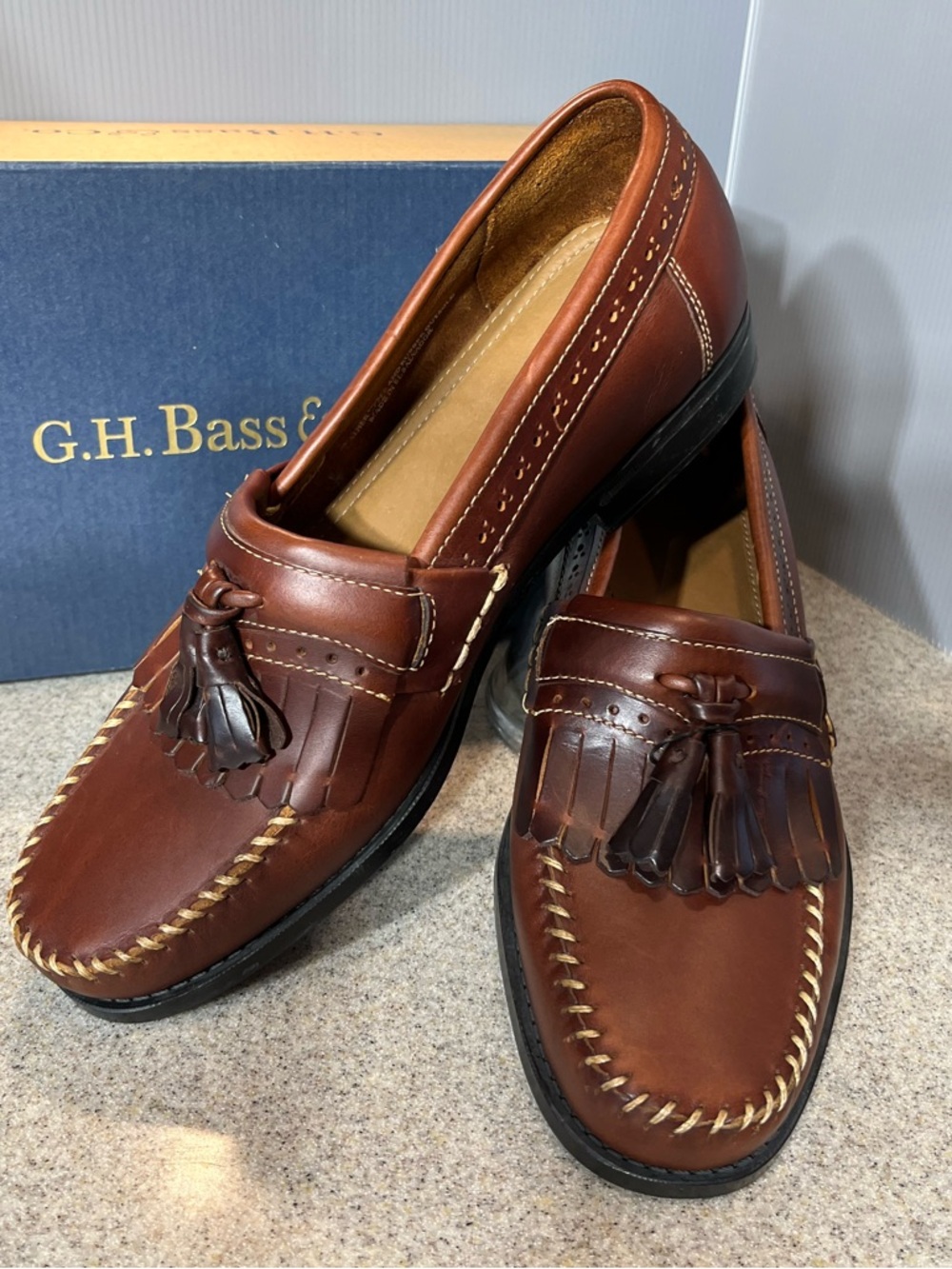 G.H. Bass & Co. Chestnut Brown Leather Tassel Loafers